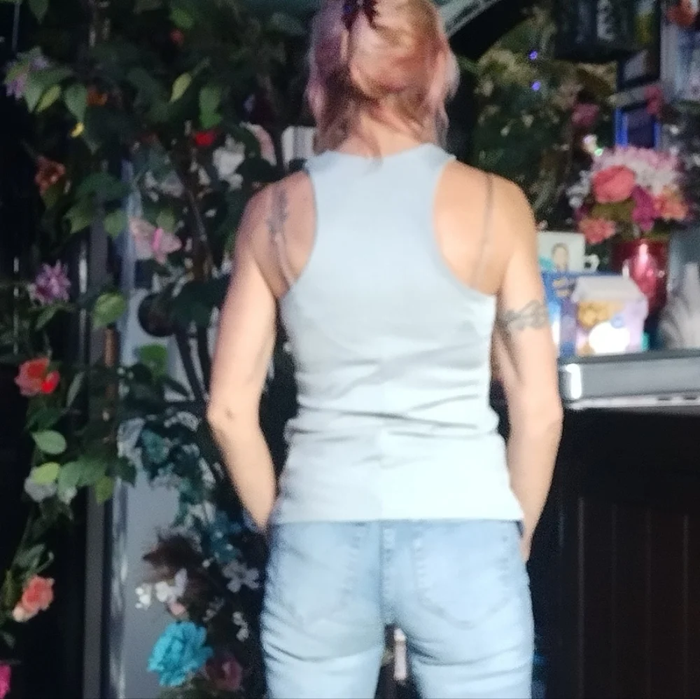 Sage Green Ribbed Tank - Picture 2 of 10